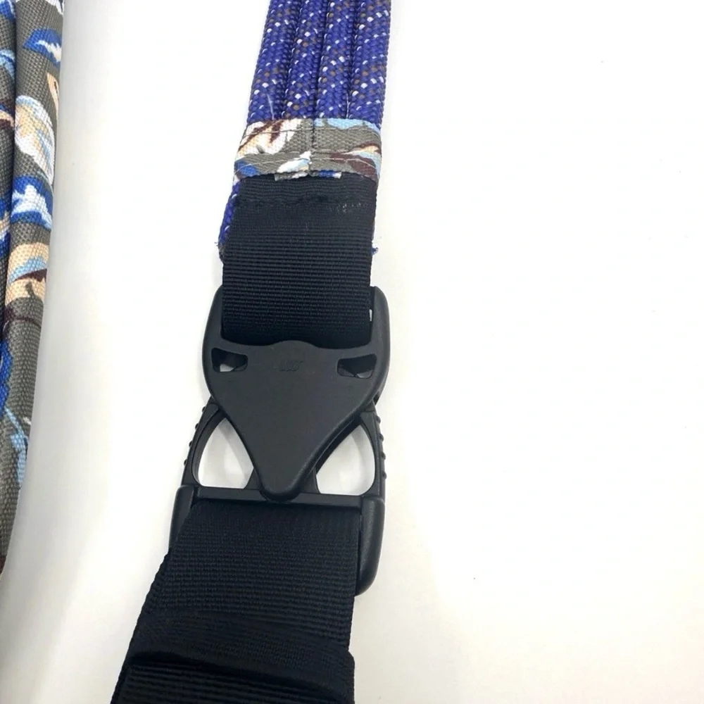 KAVU Gray & Blue Feathers Original Rope Sling Bag Crossbody Backpack EUC - Picture 7 of 8